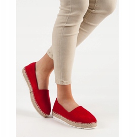 Small Swan Espadrilky z červeného semiše červený 2