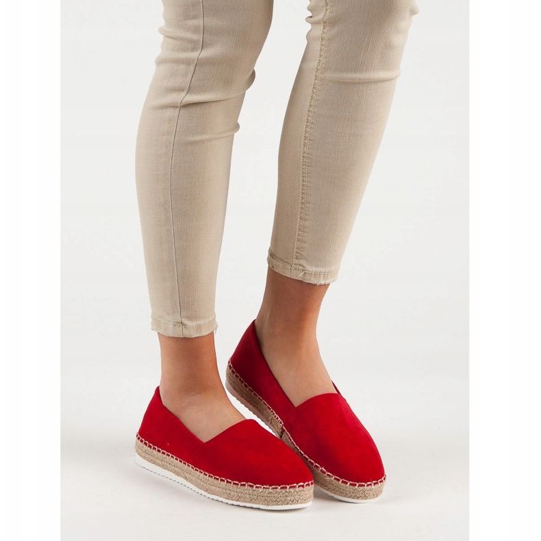 Small Swan Espadrilky z červeného semiše červený 1