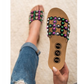 SHELOVET Neformální dámské pantofle černá vícebarevný 2