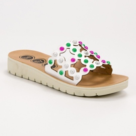 SHELOVET Neformální dámské pantofle bílý vícebarevný 1