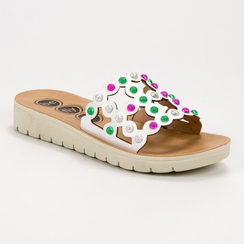 SHELOVET Neformální dámské pantofle bílý vícebarevný 1