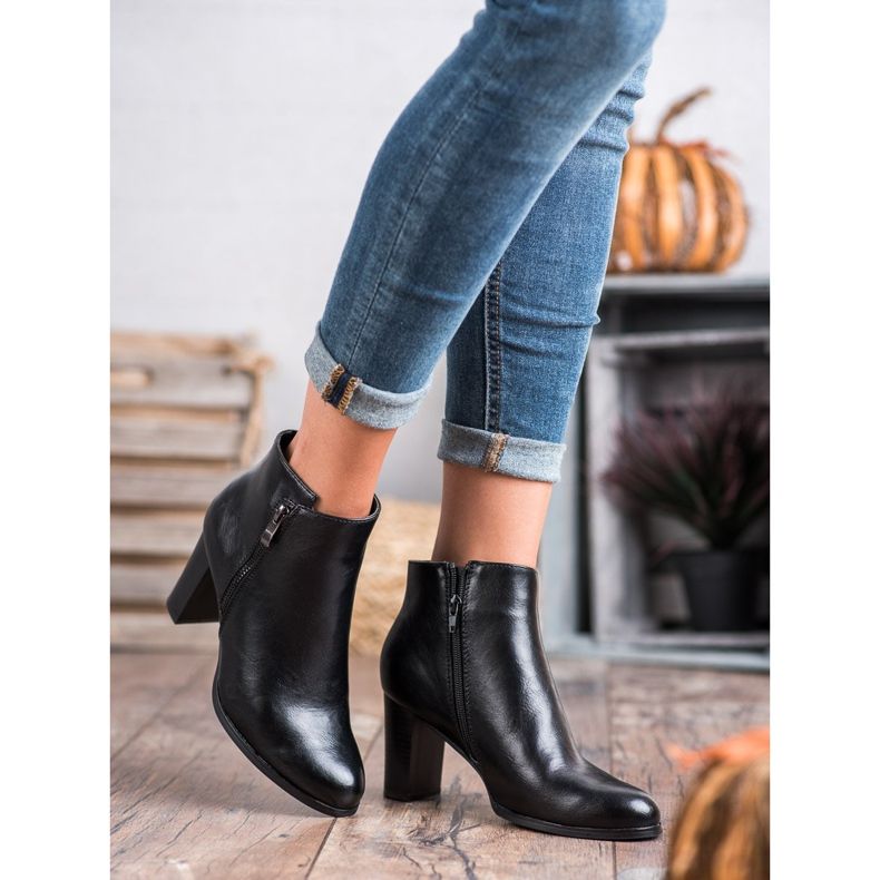 W. Potocki Černé boty na vysokých podpatcích černá 1