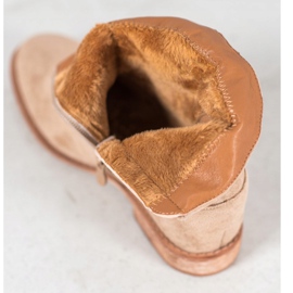 Bella Paris Semišové kozačky s kamínky béžový 1