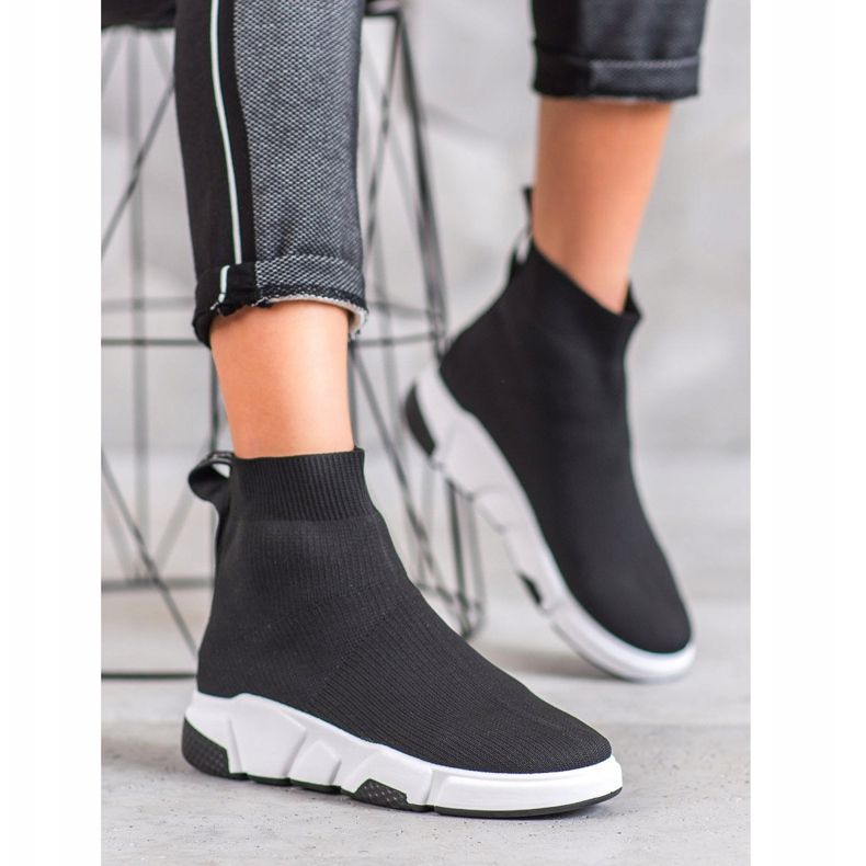 SHELOVET Černé nazouvací boty černá 1