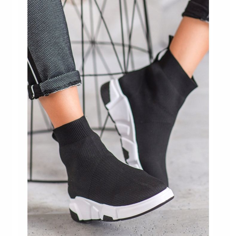 SHELOVET Černé nazouvací boty černá 2