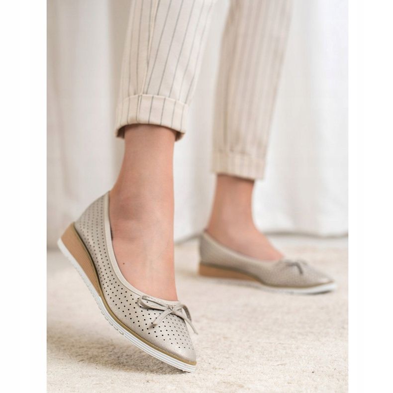 Goodin Prolamované klínové pumpy zlatý 1