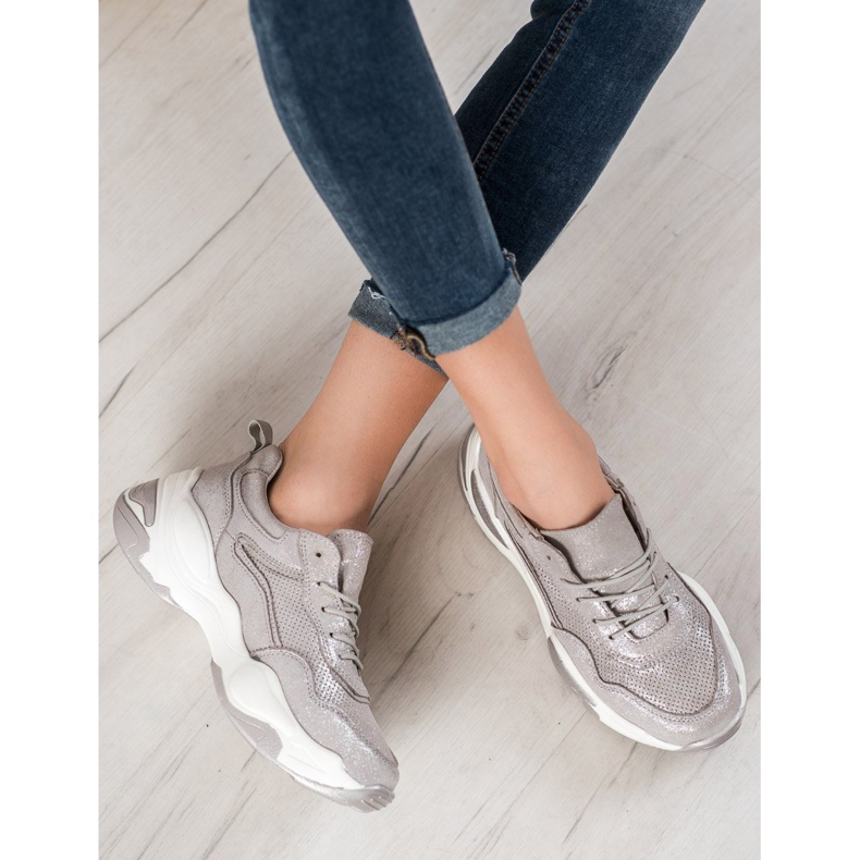 Goodin Kožené tenisky stříbrný šedá 1