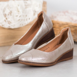 Vinceza Neformální klínová čerpadla zlatý 1