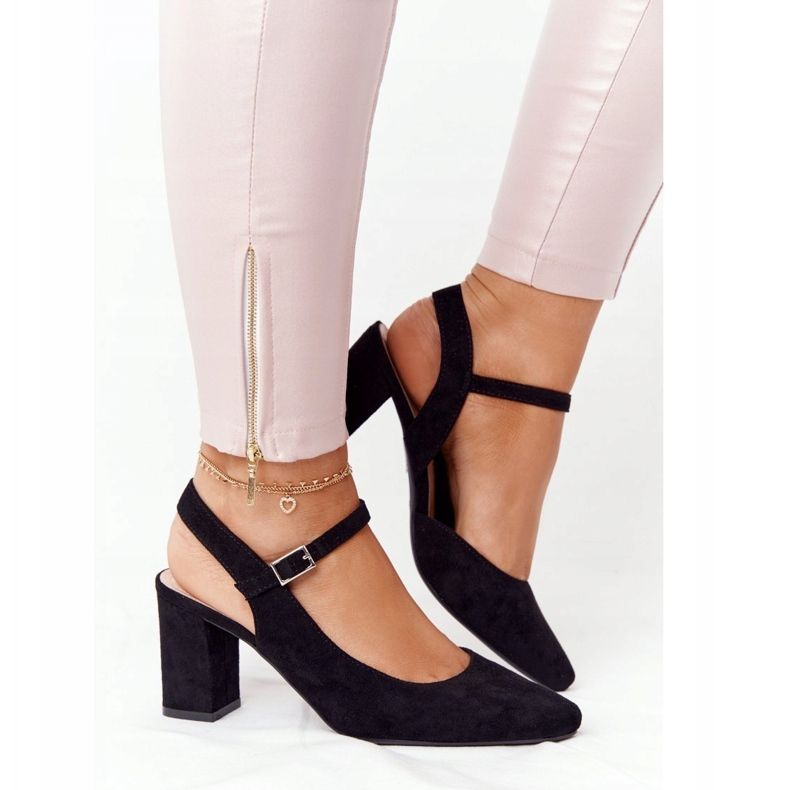 Semišová čerpadla na baru Sergio Leone PB446 černá 1