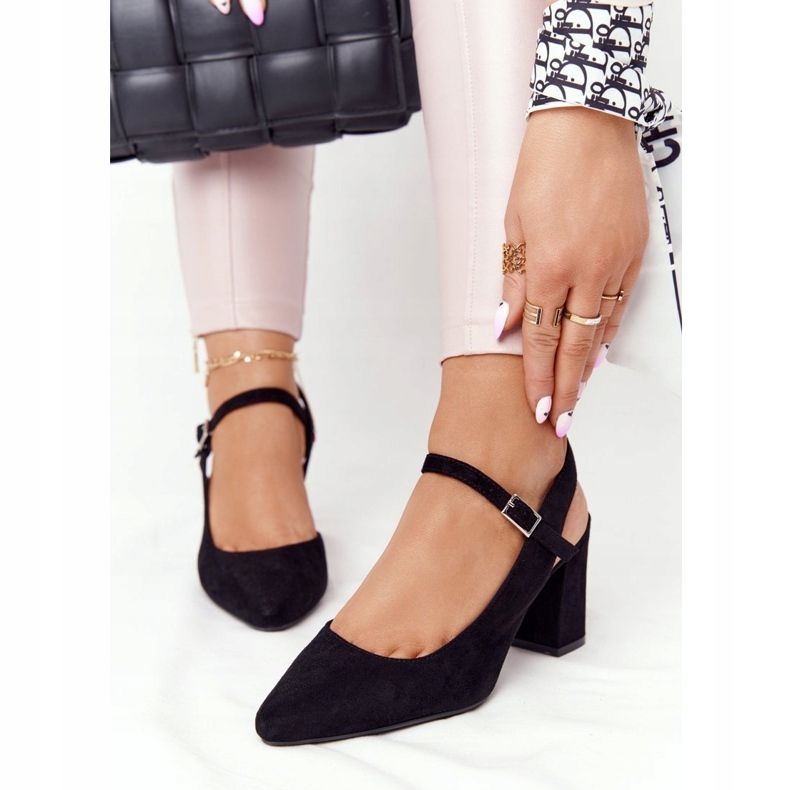 Semišová čerpadla na baru Sergio Leone PB446 černá černý 2