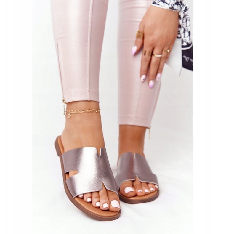 Kožené pantofle Sergio Leone Sk 063 Silver stříbrný 2