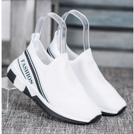 SHELOVET Prolamovaná móda Slipony bílý 1