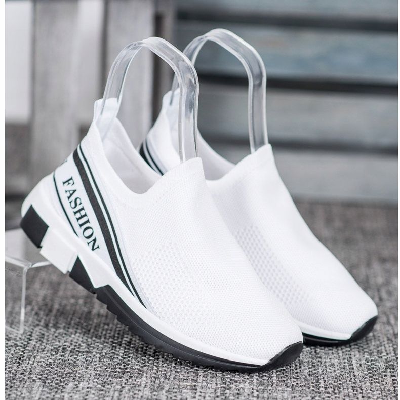 SHELOVET Prolamovaná móda Slipony bílý 1