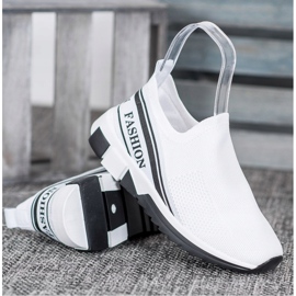 SHELOVET Prolamovaná móda Slipony bílý 2