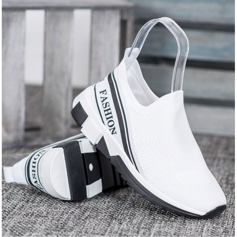 SHELOVET Prolamovaná móda Slipony bílý 2