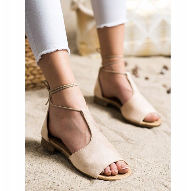 Vázané sandály VINCEZA hnědý 1