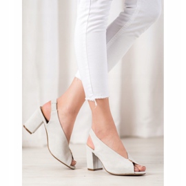 Elegantní boty na sloupku VINCEZA stříbrný 1 Elegantní boty na sloupku VINCEZA stříbrný 1