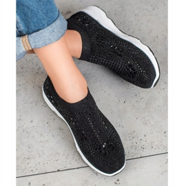 SUPER COOL Černé boty s krystaly černá 2