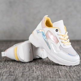 SHELOVET Stylové tenisky z ekologické kůže bílý vícebarevný 2