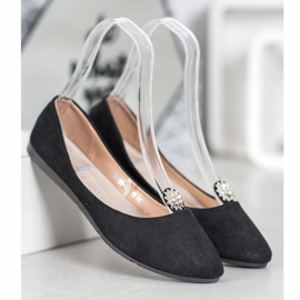 Černé balerínky s ozdobou VINCEZA černá 1