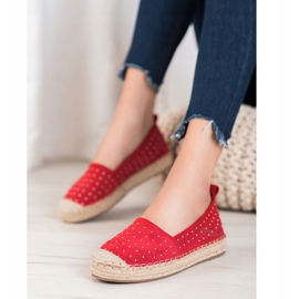 Goodin Červené semišové espadrilky červený 1