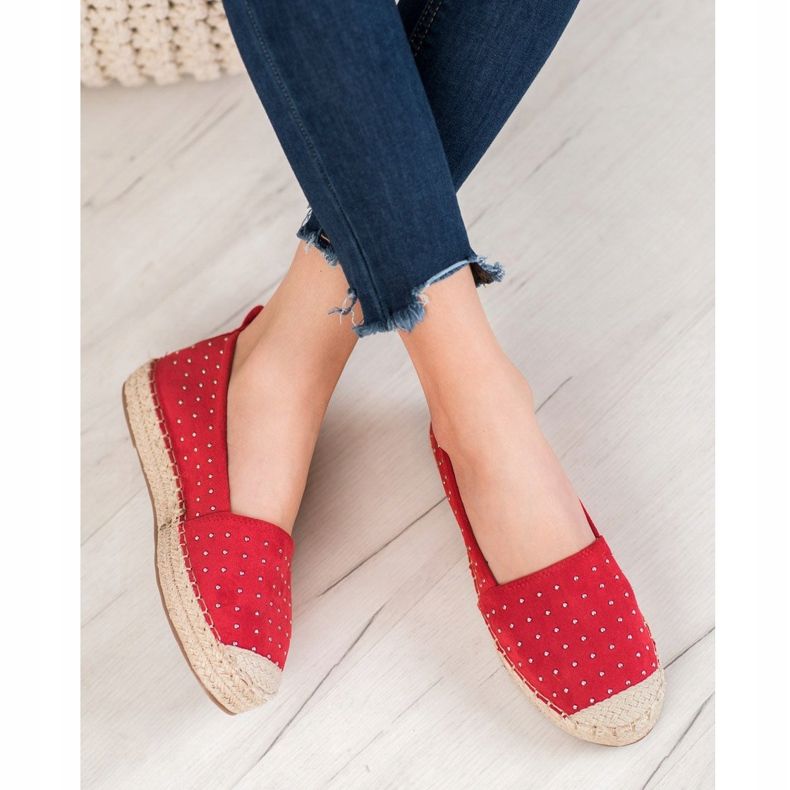 Goodin Červené semišové espadrilky červený 2