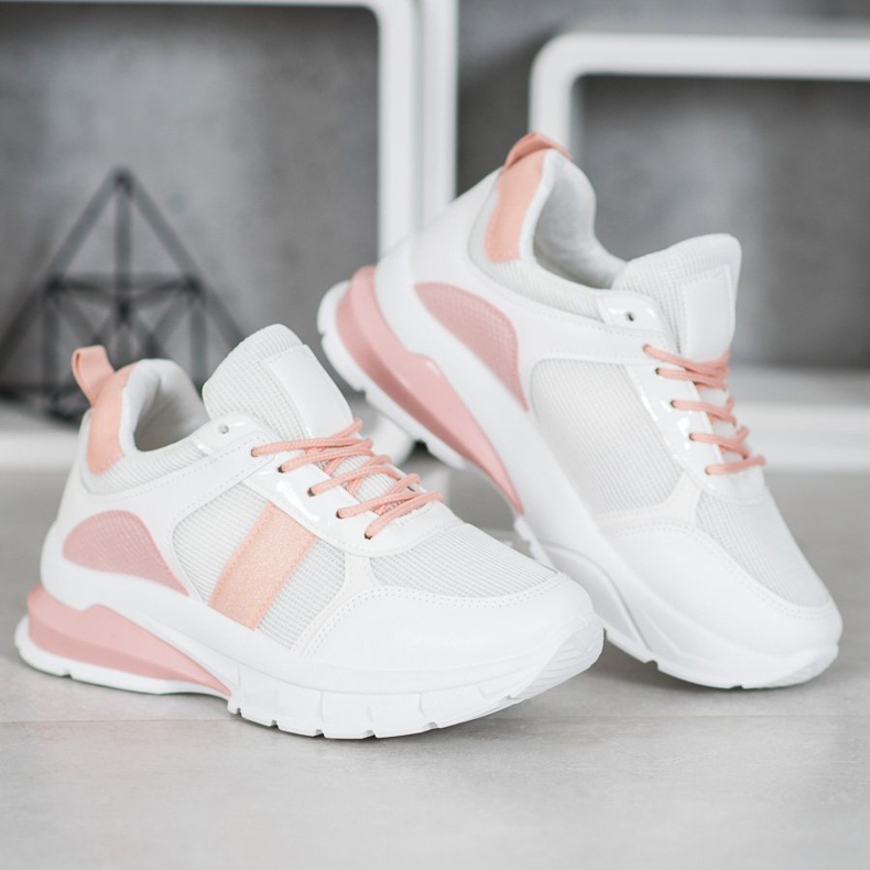 SHELOVET Stylové tenisky se síťovinou bílý 2