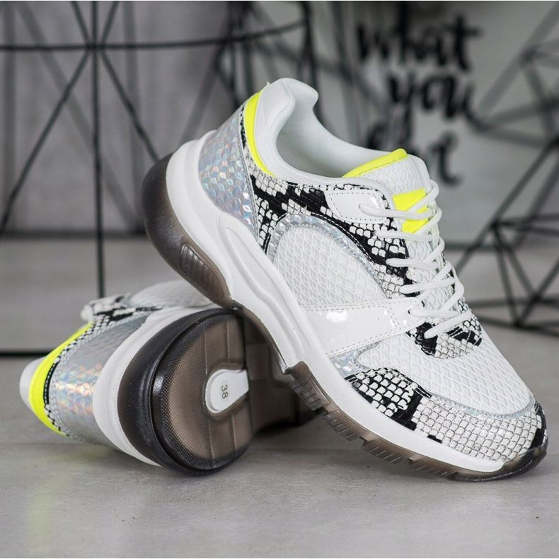 Kylie Pohodlné tenisky s potiskem hada bílý vícebarevný 1