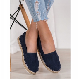 Small Swan Námořnické modré semišové espadrilky modrý 2