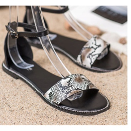 Goodin Ploché sandály s hadím potiskem černá 1