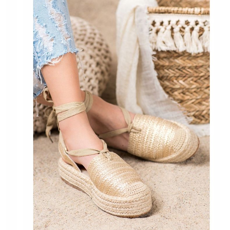 Seastar Svázané sandály Espadrilles zlatý 1