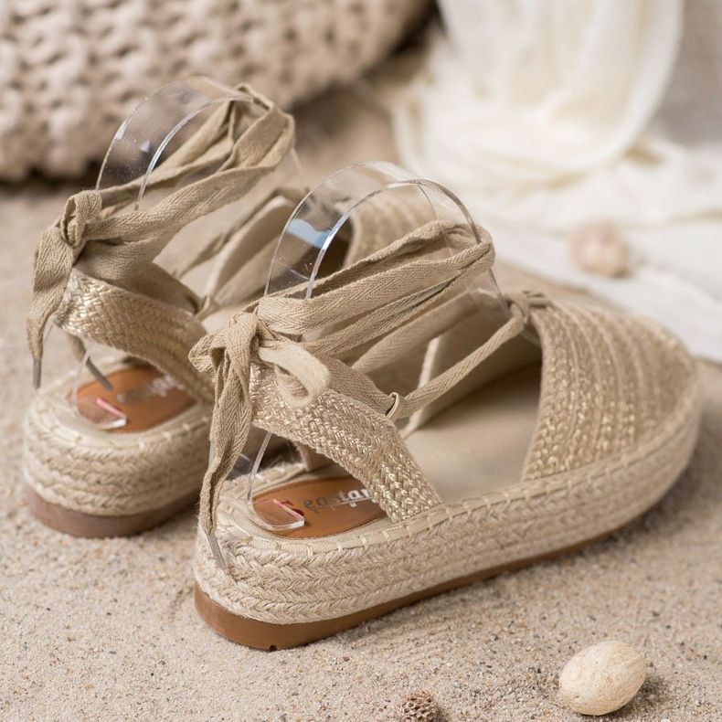 Seastar Svázané sandály Espadrilles zlatý 2