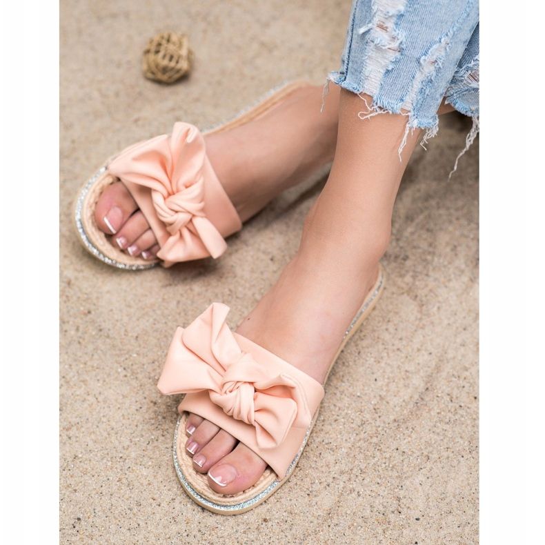 SHELOVET Stylové světle růžové pantofle růžový 1