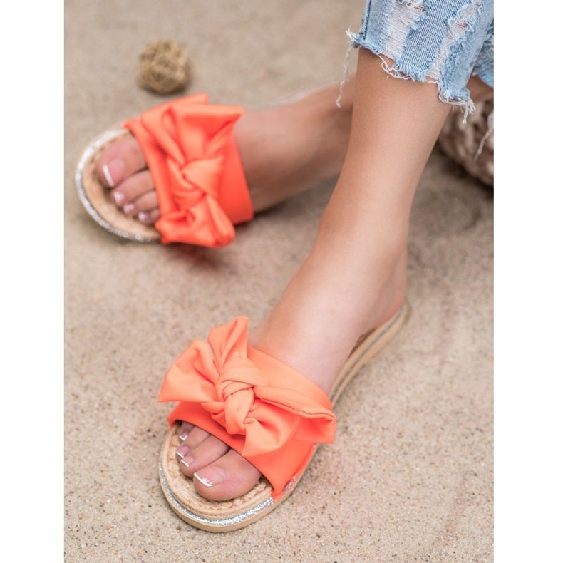 SHELOVET Stylové oranžové pantofle oranžový 1 SHELOVET Stylové oranžové pantofle oranžový 1