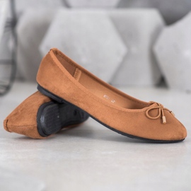 Clowse Semišové balerínky hnědý 1