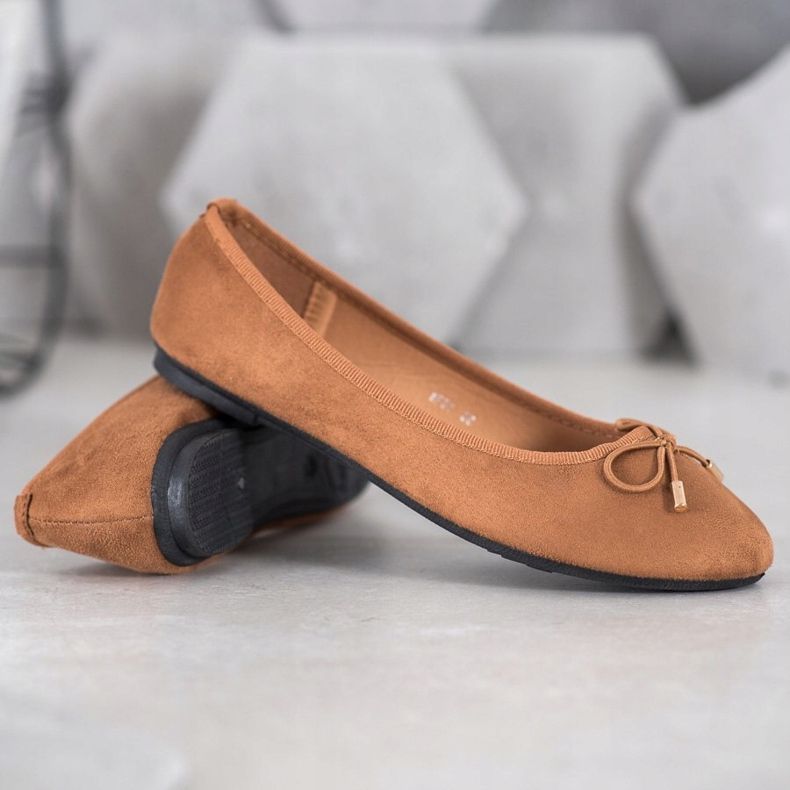 Clowse Semišové balerínky hnědý 1