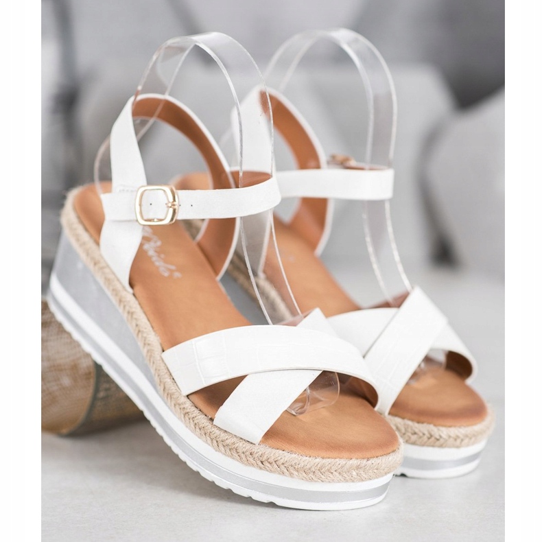 Weide Bílé klíny s eko kůží bílý 1