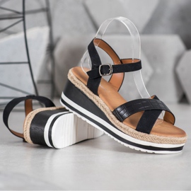 Weide Černé klíny s eko kůží černý 1