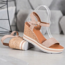 Weide Módní semišové klínky béžový 1 Weide Módní semišové klínky béžový 1