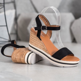 Weide Módní semišové klínky černý 1