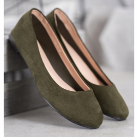 Best Shoes Semišové balerínky zelený 1