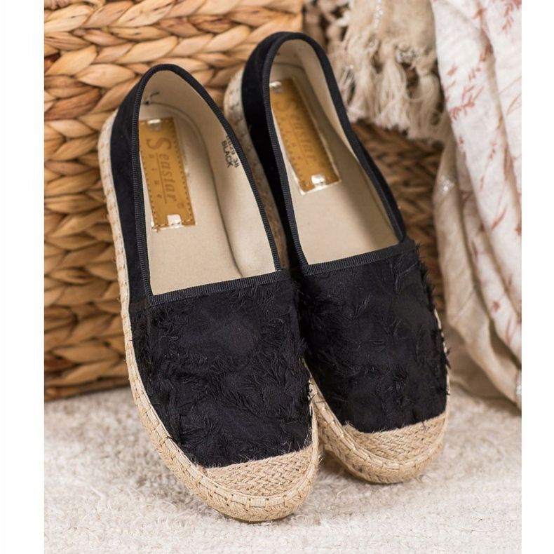 Seastar Semišové espadrilky černá 1