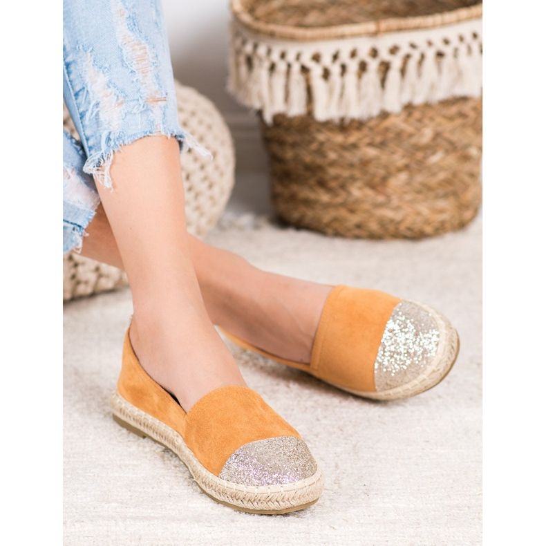 Seastar Espadrilky se třpytkami pomerančový žluť 1