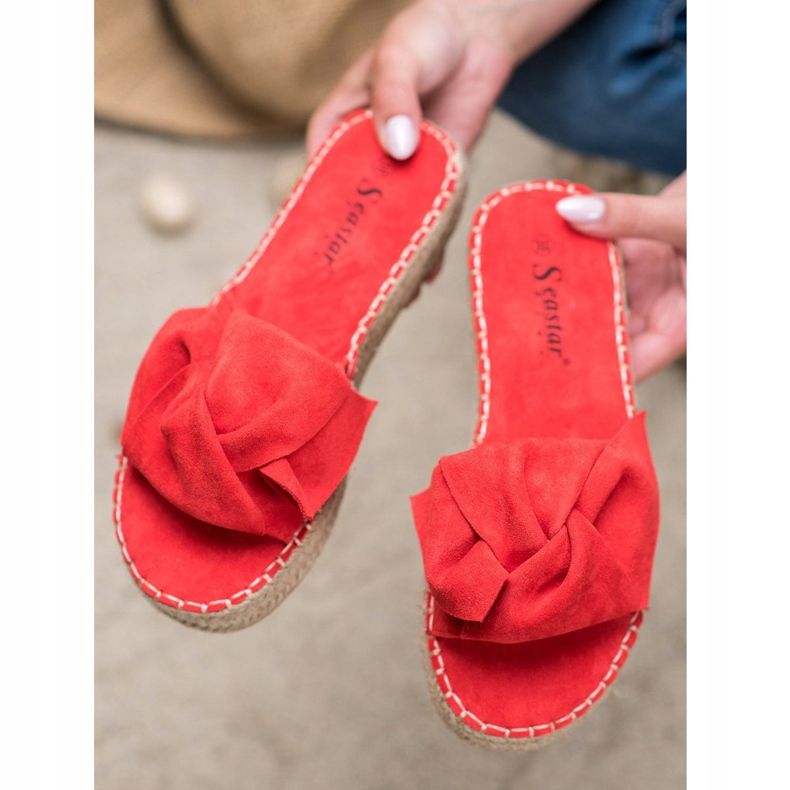Seastar Semišové espadrilky červený 1