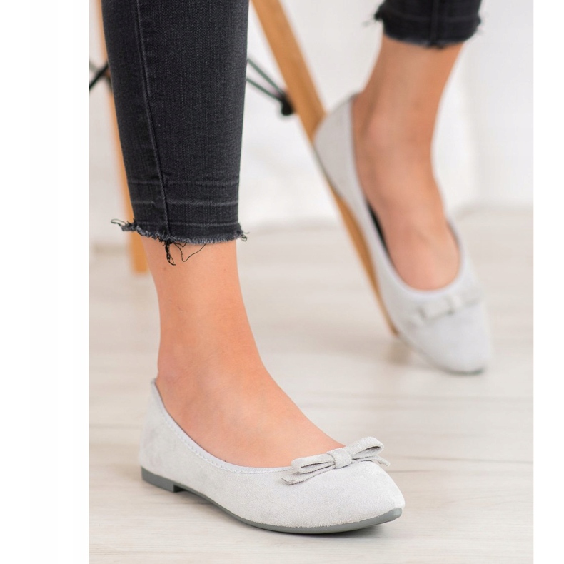 Semišové balerínky VINCEZA šedá 2