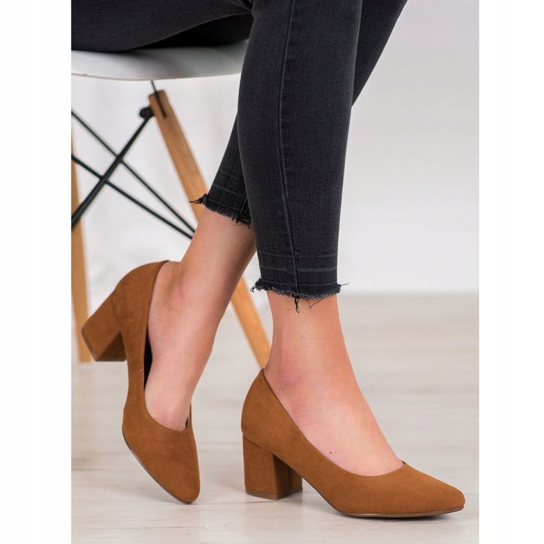 W. Potocki Klasické boty na vysokém podpatku hnědý 1