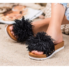 SHELOVET Stylové černé pantofle černá 1