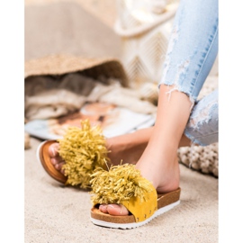 SHELOVET Stylové žluté pantofle žlutá 1