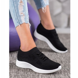 SHELOVET Černé prolamované boty černý 1