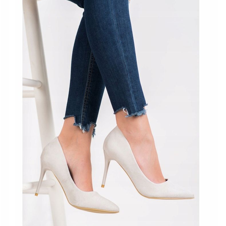 SHELOVET Sexy šedé vysoké podpatky šedá 1